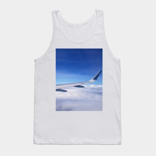 Travel Airplane Wings on a Cloudy Sky Tank Top